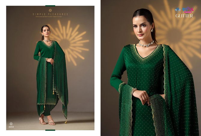 Glitter By Vipul Satin Chiffon Designer Salwar Kameez Wholesale Price In Surat